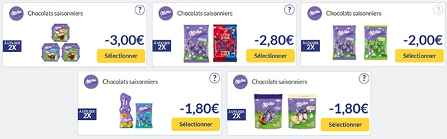Bons de réduction Milka pour Pâques