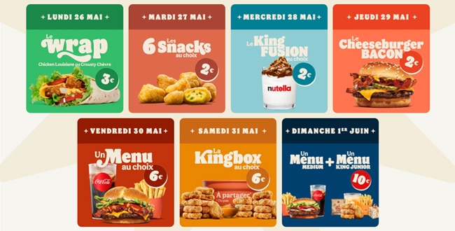 Calendrier des offres du Lundi 26 mai au Dimanche 1er juin 2025
