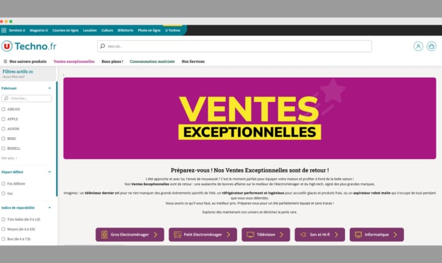 Ventes exceptionnelles U‑Techno = Super bons plans high-tech