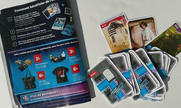 Auchan Star Wars : Vignettes et Cartes offertes + Objets collector