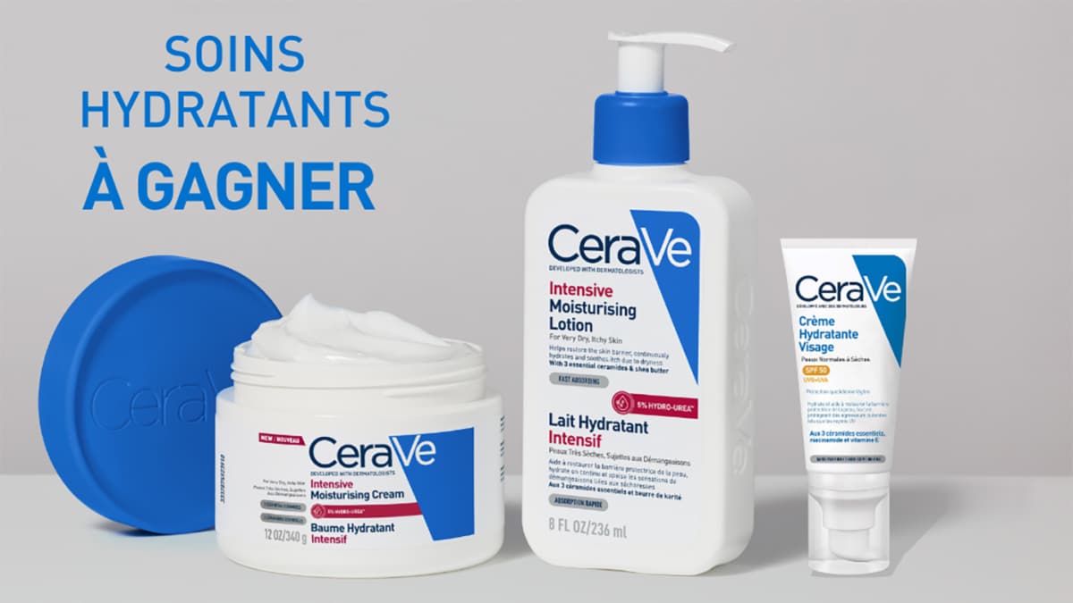Jeu CeraVe : 25 routines de 3 soins hydratants à gagner