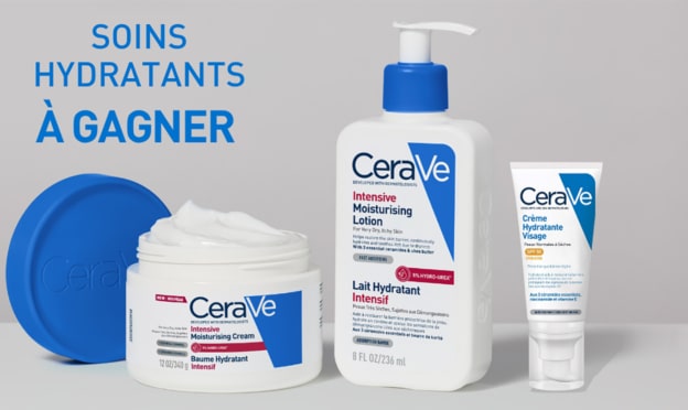 Jeu CeraVe : 25 routines de 3 soins hydratants à gagner