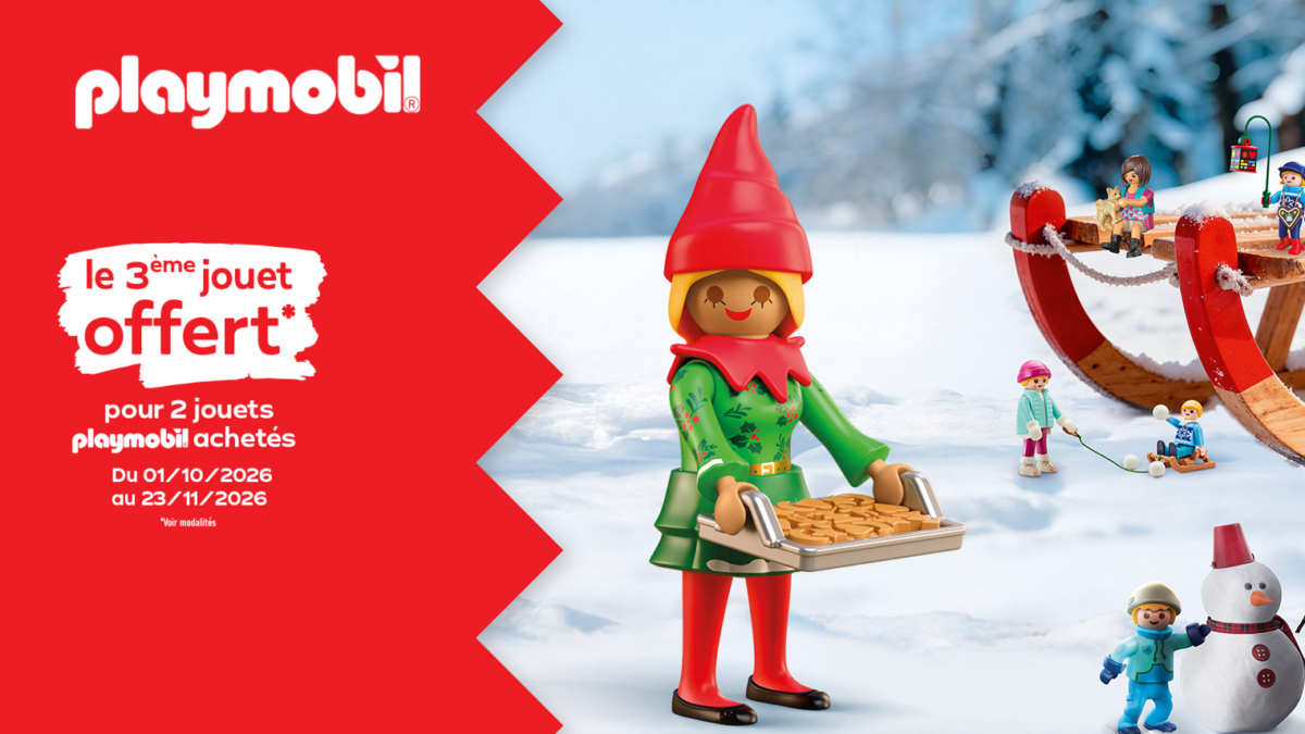 Offre Playmobil Noël 2026 : 2 jouets achetés = le 3ème offert