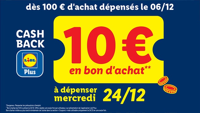 Un bon d’achat de 10€ offert dès 100€ dépensés