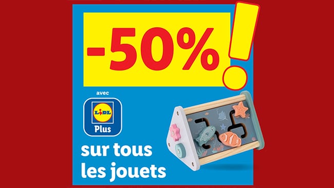 50% de remise sur tous les jouets le 6 décembre 2025