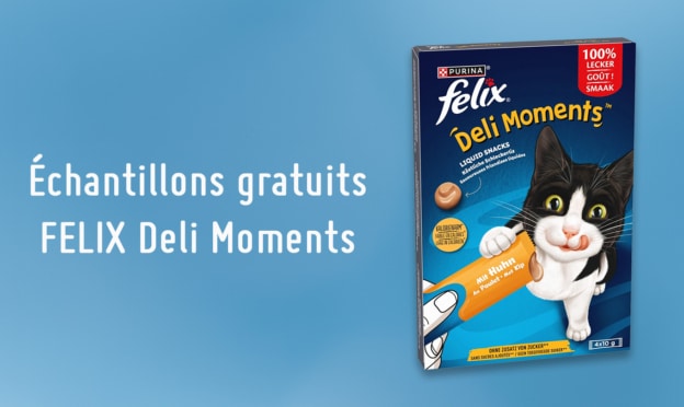 Échantillons gratuits de friandises FELIX Deli Moments pour chats
