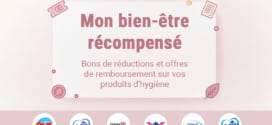 Illustration de l’article Mon Bien-Être Récompensé avec les logos des marques Lotus, Okay, Nana, TENA, Demak’Up et Lotus Baby.