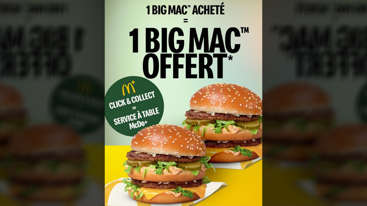 Bon plan McDo : 1 Big Mac acheté = 1 Big Mac offert