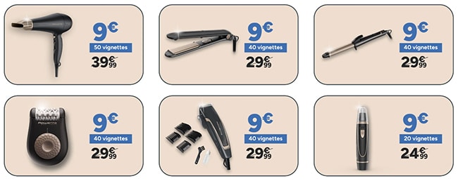 Appareils Rowenta à 9,99€ grâce aux vignettes Carrefour