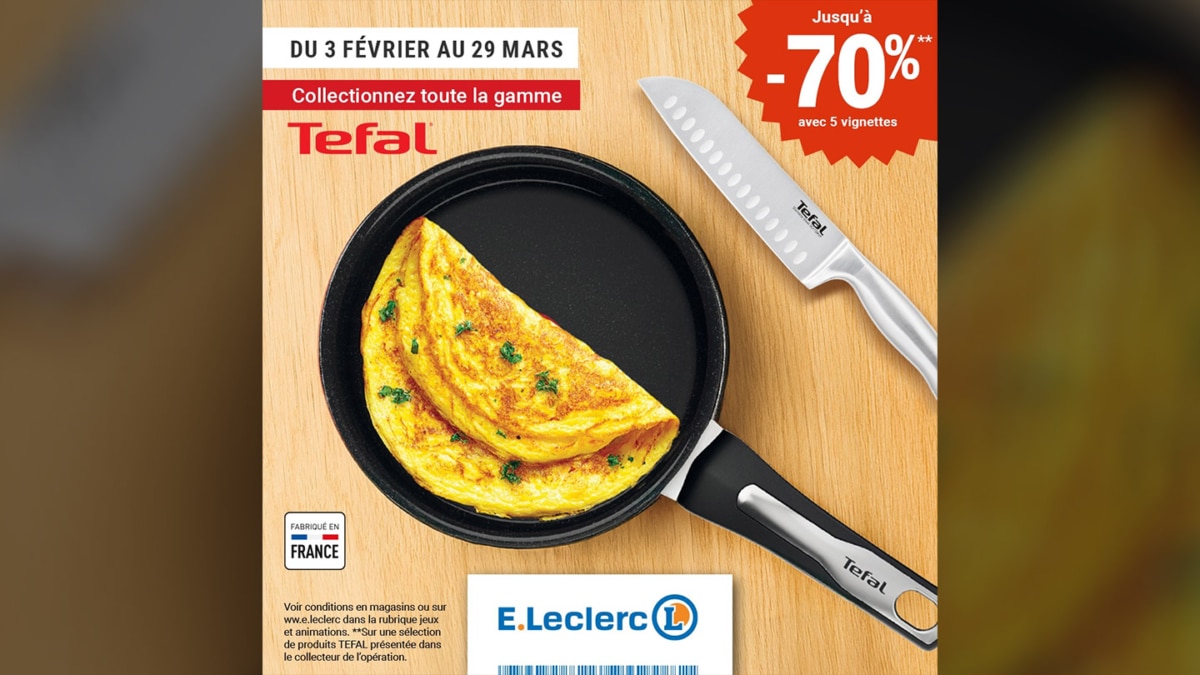 Vignette Leclerc Tefal : Jusqu’à 70% de réduction