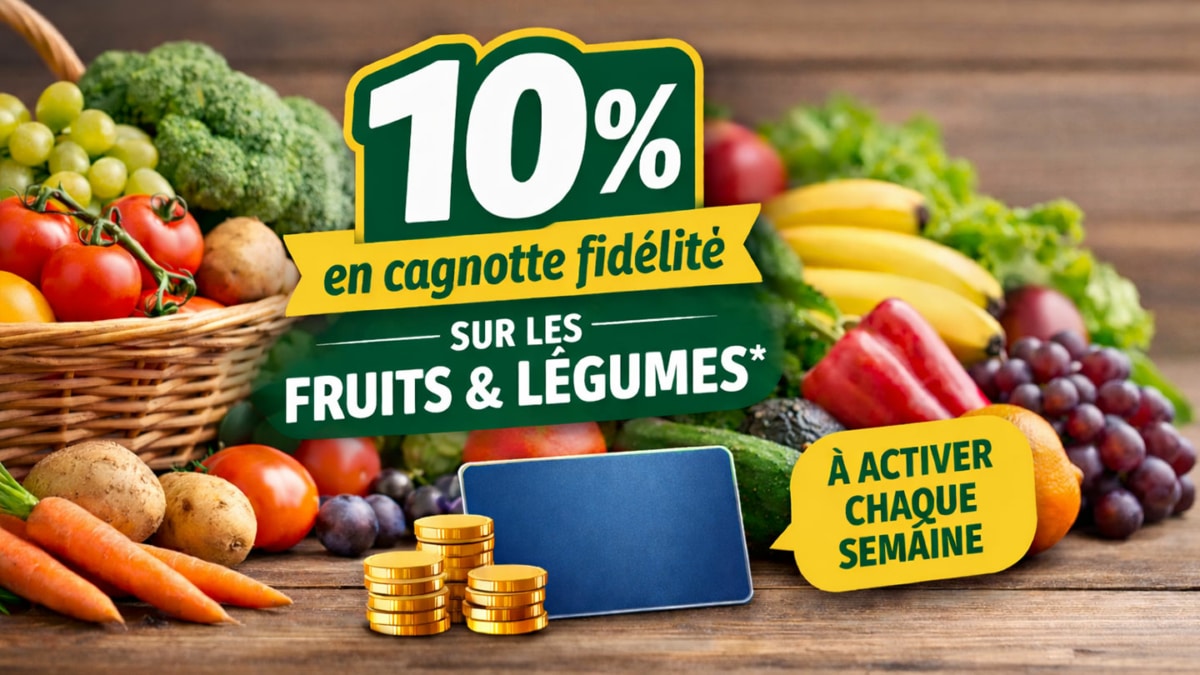 Leclerc : 10% de remise fidélité sur les fruits et légumes (chaque semaine)