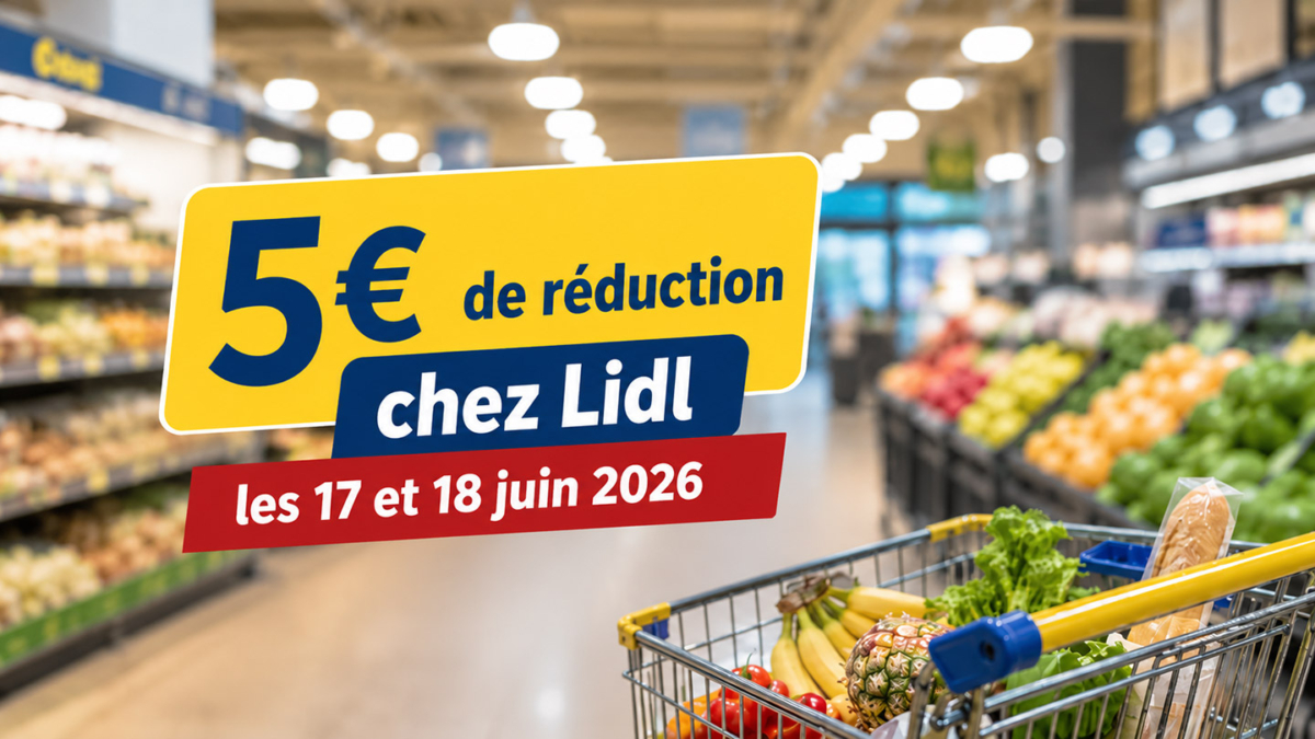 Lidl Plus : 5€ de réduction en magasin les 17 et 18 juin 2026