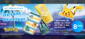 Total Energies / Pokémon : Serviettes de plage ou sac isotherme à 8,99€