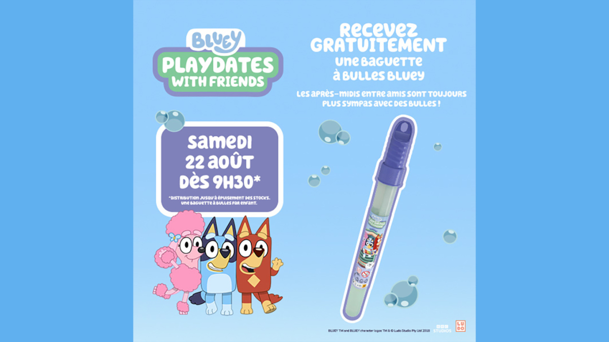 Baguette à bulles Bluey gratuite dans les magasins Smyths Toys