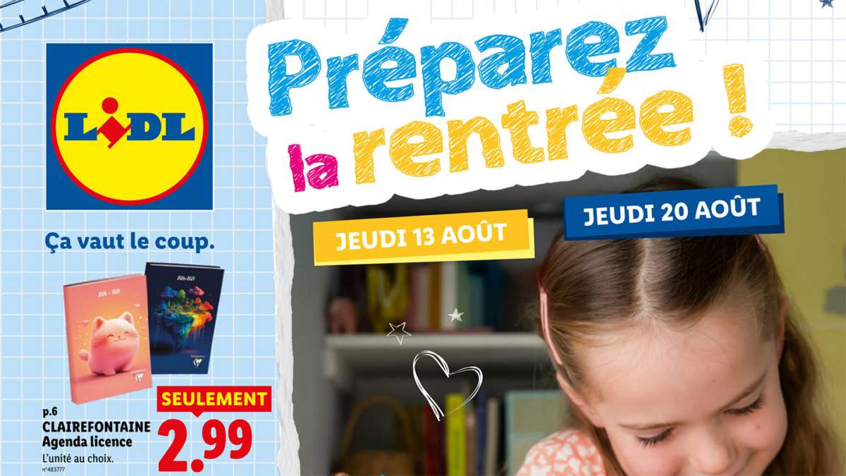 Catalogue fournitures scolaires Lidl 2026 : Des prix mini pour aider les familles