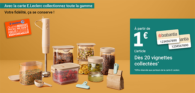 La collection Brabantia à petits prix chez Leclerc avec les vignettes