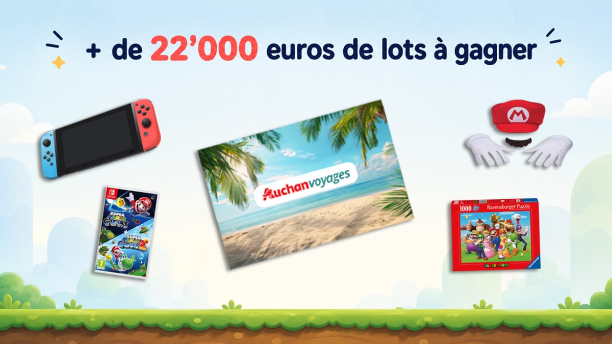 Jeu Auchan Super Mario : 15&rsquo;000€ de voyage et 264 autres lots à gagner