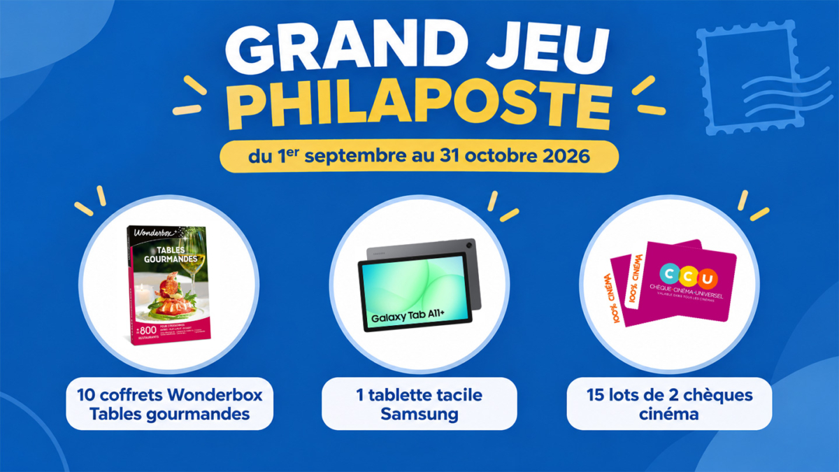 Grand jeu Philaposte : 26 lots dont une tablette Samsung à gagner