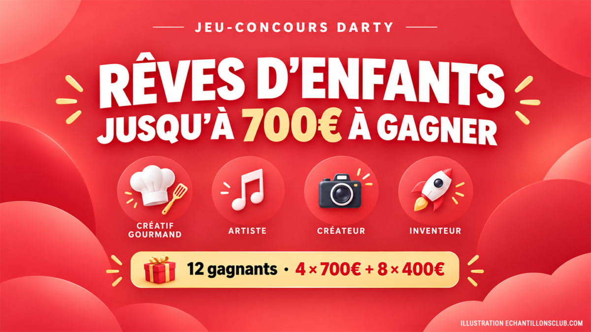 Jeu Darty : 12 cartes cadeaux jusqu&rsquo;à 700€ à gagner