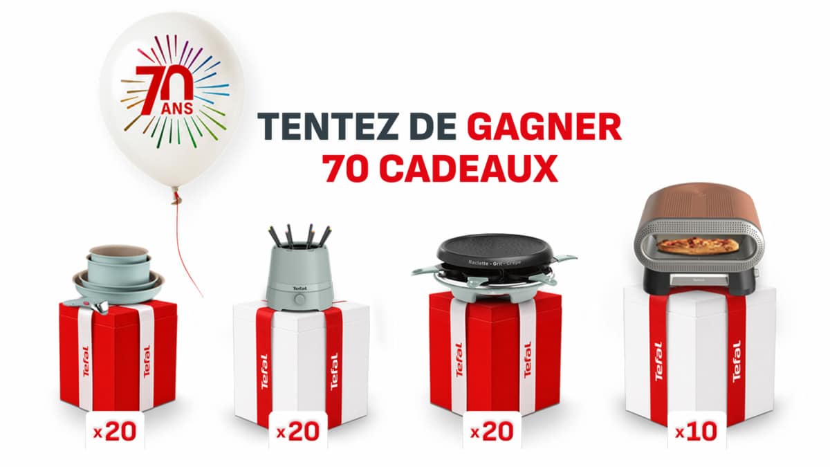 Jeu Tefal 70 ans : 70 cadeaux dont 10 fours à pizza à gagner