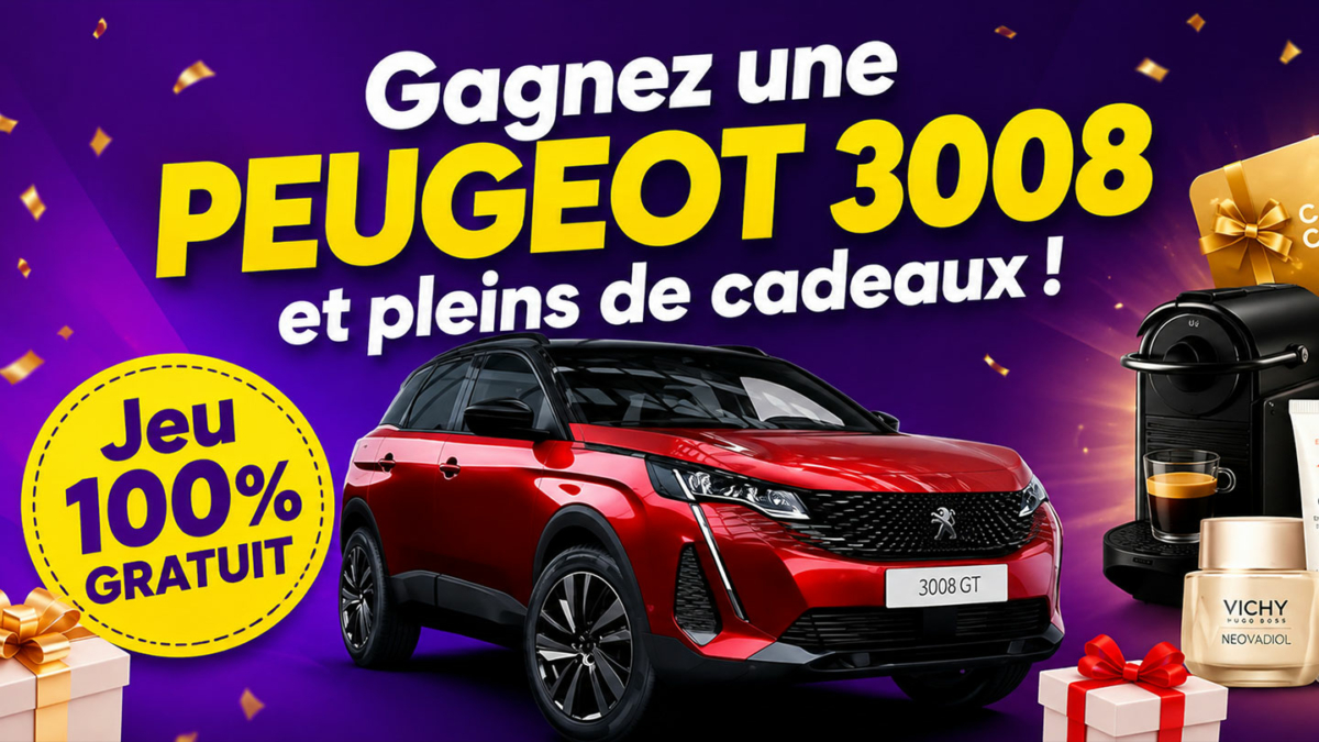 Jeu gratuit LeBonNumero : 3 grilles par jour, des cadeaux dont une Peugeot 3008