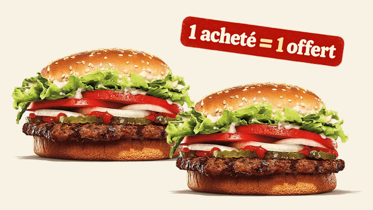 Burger King : 1 Whopper acheté = 1 offert, et ce n&rsquo;est pas tout !