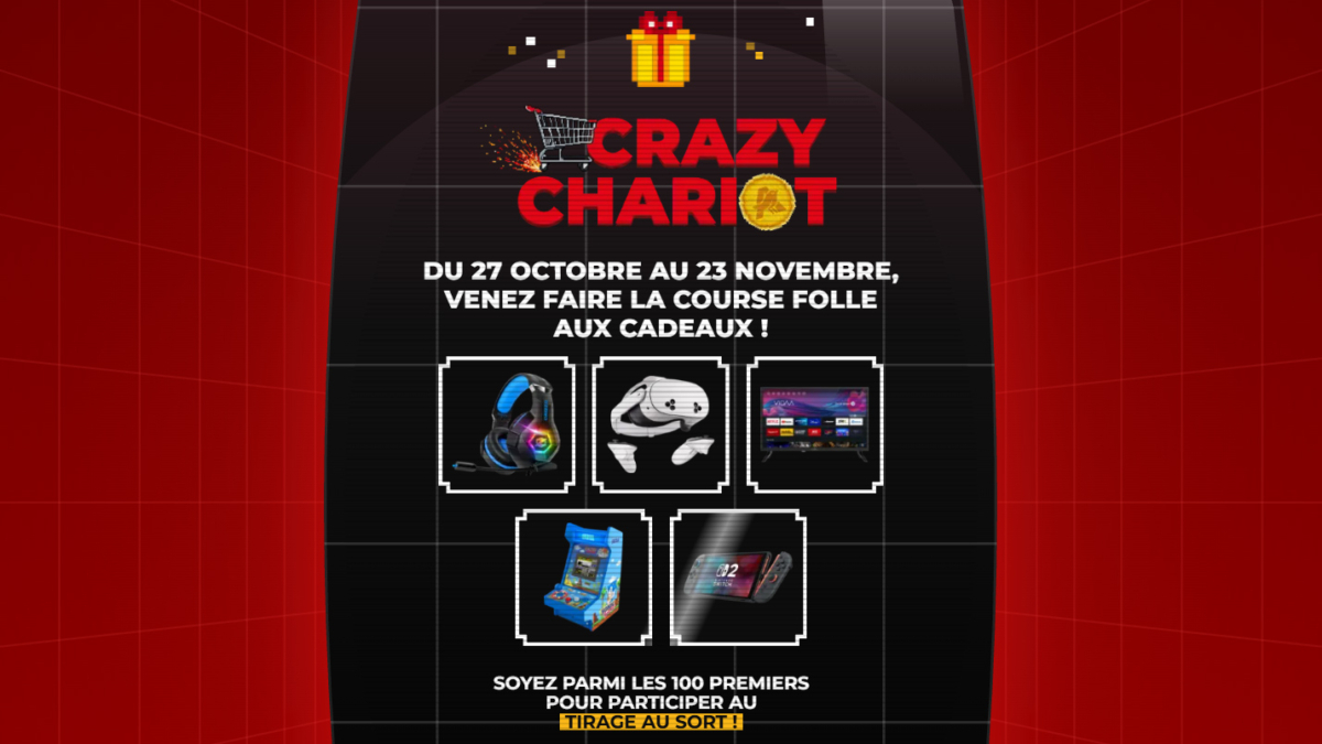 Jeu Crazy Chariot Auchan.fr : 52 cadeaux (Consoles, TV…) à gagner