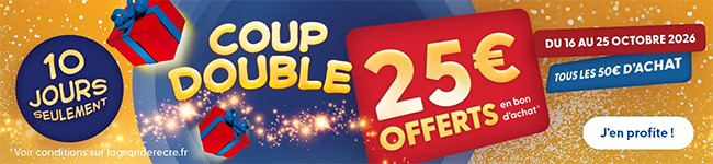 Opération Coup Double La Grande Recré 25 € offerts en bon d'achat
