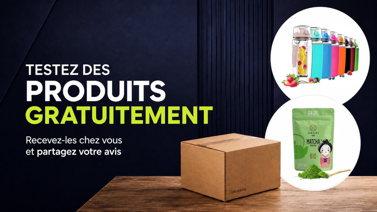 Tests de produits Opinagora : Bouteilles infuseur et thé matcha gratuits